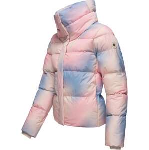 Ragwear Zimná bunda 'Lunis Ombre'  béžová melírovaná / svetlomodrá / ružová