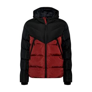 BLEND Prechodná bunda  tmavočervená / čierna