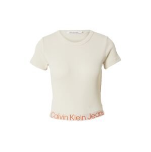Calvin Klein Jeans Tričko  krémová / oranžová