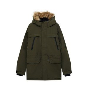 Pull&Bear Zimný kabát  svetlohnedá / kaki