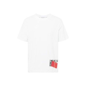 Calvin Klein Jeans Tričko  sivá / červená / biela