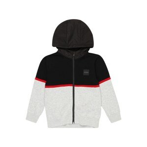 BOSS Kidswear Tepláková bunda  svetlosivá / červená / čierna