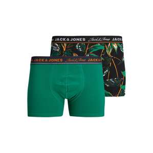 JACK & JONES Boxerky  zelená / oranžová / čierna / biela