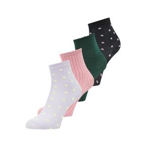PIECES Ponožky 'ASURA'  smaragdová / svetlofialová / staroružová / čierna
