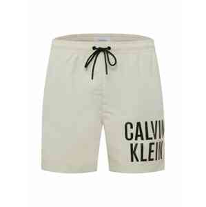 Calvin Klein Swimwear Plavecké šortky  sivobéžová / čierna