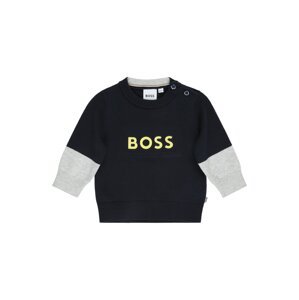 BOSS Kidswear Sveter  námornícka modrá / limetková / svetlosivá