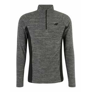 4F Športový sveter  sivá melírovaná / čierna