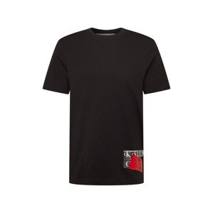 Calvin Klein Jeans Tričko  sivá / červená / čierna / biela