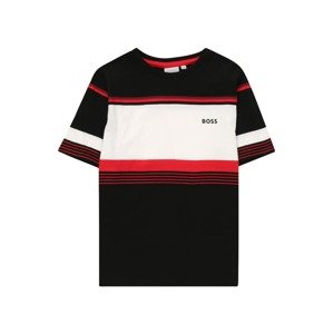 BOSS Kidswear Tričko  ohnivo červená / čierna / biela