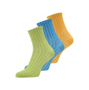 PIECES Ponožky 'STINNA'  modrá / šafránová / zelená