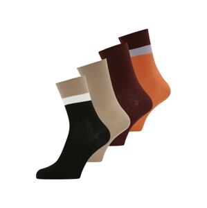 Lindex Ponožky  farba ťavej srsti / oranžová / čierna / biela