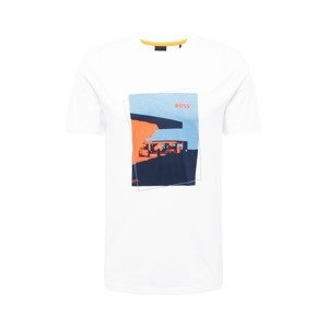 BOSS Orange Tričko 'Teabstract'  námornícka modrá / svetlomodrá / koralová / biela