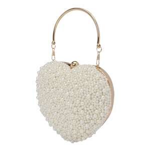 GLAMOROUS Listová kabelka  krémová / zlatá / perlovo biela