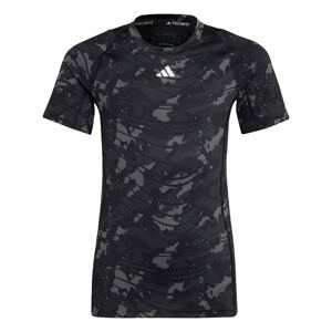 ADIDAS SPORTSWEAR Funkčné tričko 'Aeroready Techfit Camo-Printed'  sivá / tmavosivá / čierna / biela