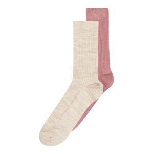 Lindex Ponožky  béžová melírovaná / rosé