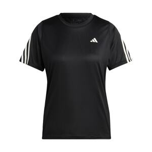 ADIDAS PERFORMANCE Funkčné tričko 'Run Icons 3-Stripes Low-Carbon'  čierna / biela