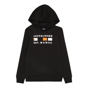 Jack & Jones Junior Mikina 'FREDDIE'  oranžová / čierna / biela