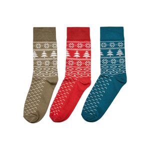 Urban Classics Ponožky  modrá / olivová / červená / biela