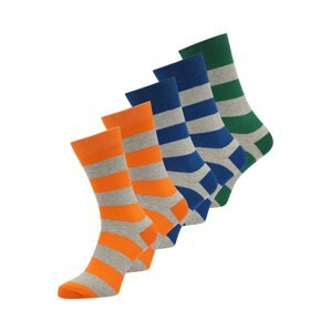 BURTON MENSWEAR LONDON Ponožky  enciánová / sivá / zelená / oranžová