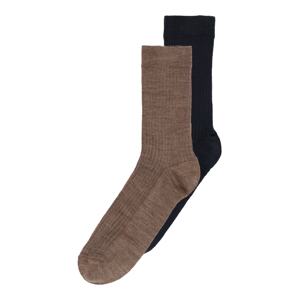 Lindex Ponožky  hnedá / čierna