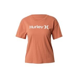 Hurley Funkčné tričko  hrdzavohnedá / biela
