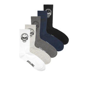 JACK & JONES Ponožky  modrá / sivá / čierna / biela