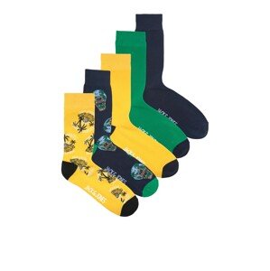JACK & JONES Ponožky 'PARADISE'  námornícka modrá / žltá / zelená / biela