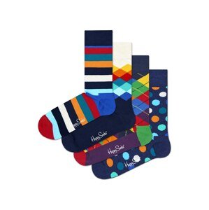 Happy Socks Ponožky  námornícka modrá / modrá melírovaná / žltá / šedobiela