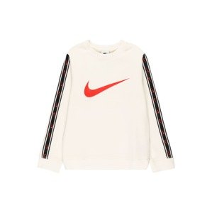 Nike Sportswear Mikina 'REPEAT'  jasne červená / čierna / šedobiela