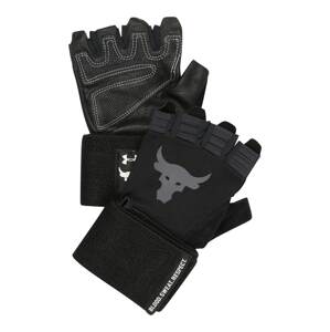 UNDER ARMOUR Športové rukavice 'Project Rock'  sivá / čierna / biela