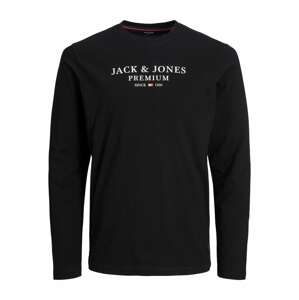 JACK & JONES Tričko 'BLUASTON'  čierna / biela