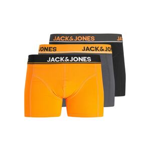 JACK & JONES Boxerky  sivá / neónovo oranžová / čierna / biela