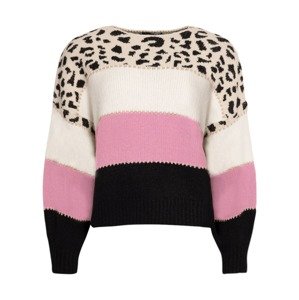SASSYCLASSY Oversize sveter  krémová / ružová / čierna