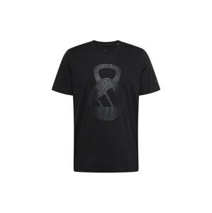 ADIDAS PERFORMANCE Funkčné tričko 'Aeroready Logo Graphic Sleeve'  tmavosivá / čierna