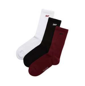 Pull&Bear Ponožky  bordová / čierna / biela