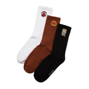 Pull&Bear Ponožky  hnedá / medová / čierna / biela