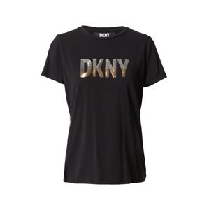 DKNY Tričko  zlatá / čierna / strieborná