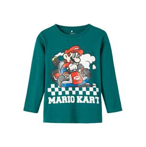 NAME IT Tričko 'Mario Kart'  zelená / červená / biela