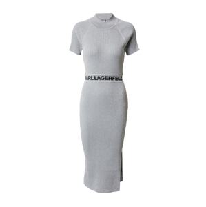 Karl Lagerfeld Pletené šaty  čierna / strieborná