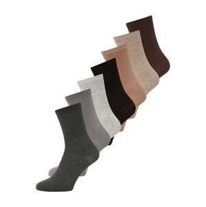 Lindex Ponožky  béžová / sivá melírovaná / černicová / čierna