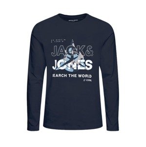 Jack & Jones Junior Tričko 'Hunt'  tmavomodrá / svetlomodrá / sivá / biela