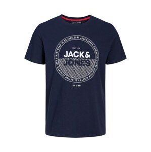 JACK & JONES Tričko 'RALF'  námornícka modrá / biela