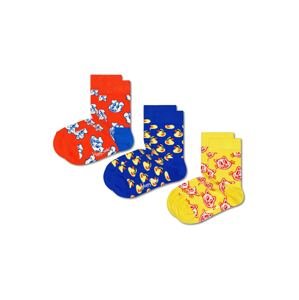 Happy Socks Ponožky  kráľovská modrá / limetková / tmavooranžová / biela
