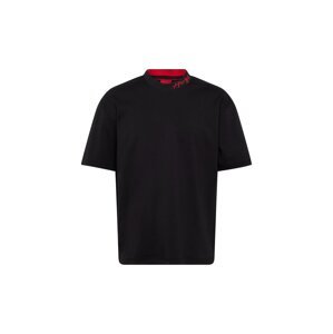 HUGO Tričko 'Demming'  červená / čierna