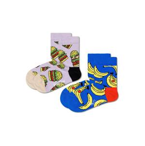Happy Socks Ponožky 'Lunchtime'  modrá / žltá / svetlofialová / čierna