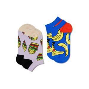 Happy Socks Ponožky 'Lunchtime'  kráľovská modrá / žltá / svetlofialová / červená