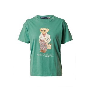 Polo Ralph Lauren Tričko 'MADRAS'  béžová / zelená / fialová / biela