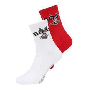 BOSS Black Ponožky  sivá / červená / čierna / biela