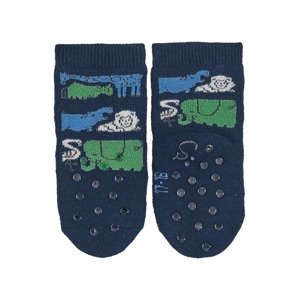 STERNTALER Ponožky  námornícka modrá / sivá melírovaná / zelená