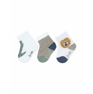 STERNTALER Ponožky  enciánová / sivá melírovaná / nefritová / biela
